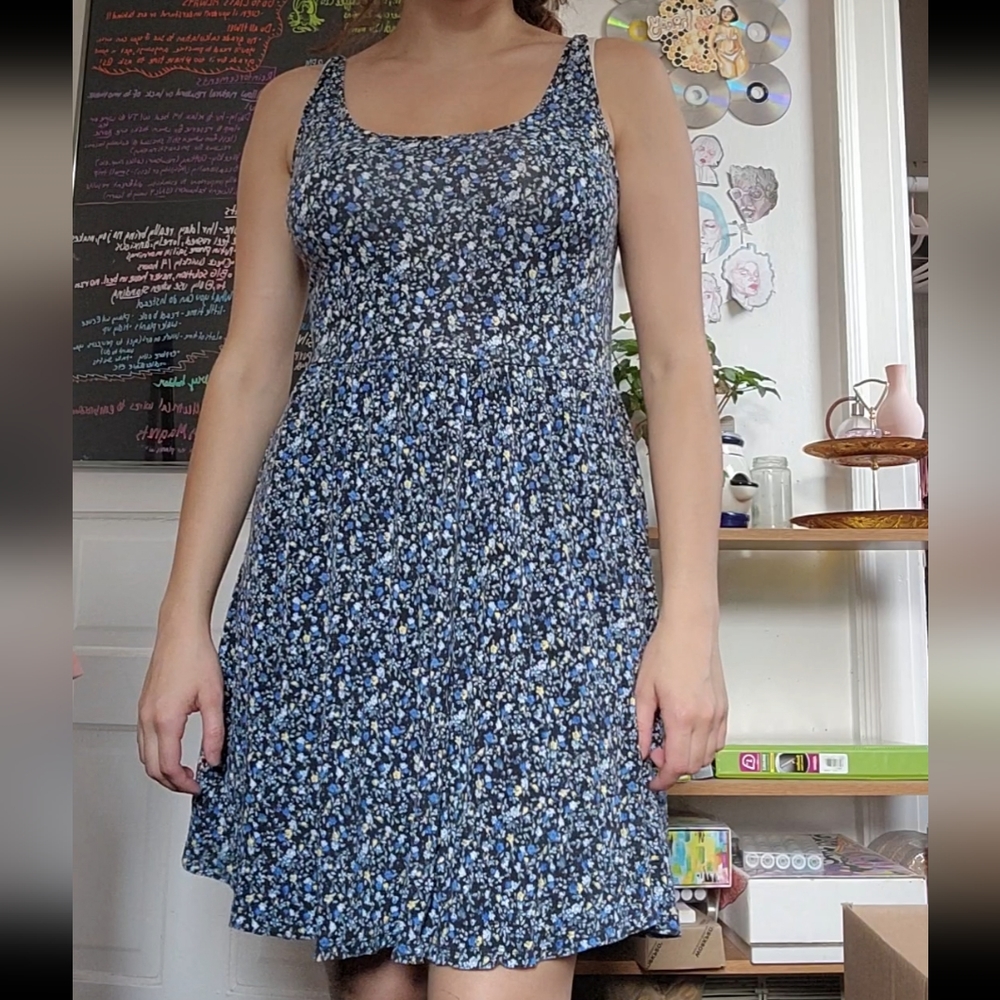 Floral 90s style skater dress